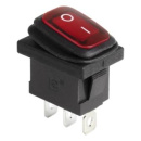 Выключатель 3 конт. (6А/250V) I-0, 22х13мм, Влагозащ. IP51, подсв/красн. KCD1-1-01(3)NR