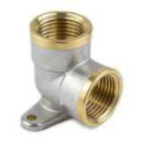 Угольник Ду 15 (1/2") ВР с креплением, хром 