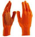Перчатки синтетич. с ПВХ наладонником (точка, 13 класс) оранж.  (43)