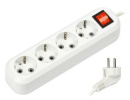 Удлинитель с выкл. с/з 2м/4 гнезда (16А, 3х1,0мм2, IP20) (SBE-16-4-02-ZS) Smartbuy