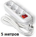 Удлинитель с выкл. с/з 5м/3 гнезда (16А, 3х1,0мм2, IP20) (SBE-16-3-05-ZS) Smartbuy