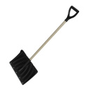 Лопата снег. с дер/черен, пласт.460х335мм "Крепыш ЭКОНОМ" (V- ручка, алюм/окант)(69-0-412) Remocolor