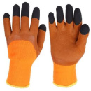 Перчатки утепл. синтет., оранжевые, коричневый облив, черный палец Admiral (102)
