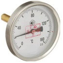 Термометр  БТ-1-63 (D=63мм. кл. 2,5 Т=160оС) биметал + защ/гильза 40мм, ЭКОМЕРА