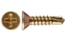 Саморез по металлу-потай KS-3913 (нак.сверло, уменьш. головка, жёлт) (1/500)