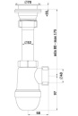 Сифон для мойки бутыл. 11/2"×40 нерж/чаша 70мм (C0100) АниПласт