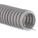 Труба гофрир. ПВХ 20мм Тяжелая (с тросом), серая (1/100)