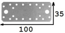 Пластина крепежная 100×35×2,0мм оцинк. (под анкер)