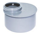 Переходник ПП 110/50, раструбный, короткий, серый. СТК