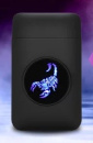 Портсигар с LED подсветкой USB 3*10см скорпион, 19 сигарет (52861)