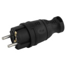 Вилка прямая с/з Каучуковая черная 16A, IP44 (V8-B-IP44) ЭРА