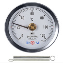 Термометр накладной БТ-1-63 (D=63мм. кл. 2,5 Т=120оС) биметал., крепл. пружина, ЭКОМЕРА