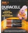 Батарейка LR03 Basic (ААА-мизинч., Alkaline блистер 2шт) (01545) Duracell