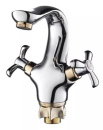 Смеситель "ORCA Optima Astrum Gold" OO61-161F д/раковины, двухвент.,высок.излив 