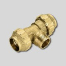 Тройник 25х3/4"НР лат, для полиэт/труб, обжим