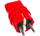 Вилка прямая с/з Каучуковая красная 16A, IP44 (V8-RED-IP44) ЭРА