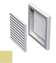 Решетка вент. 154х154мм (MB 100 С) наклон. ламели, рамка, сетка, бежев. Вентс Ликв/остат.