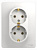Розетка 2СП с/з "GLOSSA" белая (GSL124) Schneider Electric