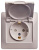 Розетка 1СП с/з, в сборе, с крышкой "GLOSSA" белая (GSL146) Schneider Electric