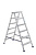 Стремянка 2-х стор. 6 ступ, высота раб. площ.-1,936м, вес 4,7кг  (T04206) TARKO