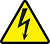 Знак (наклейка) "молния" (треугольник) 150х150х150мм